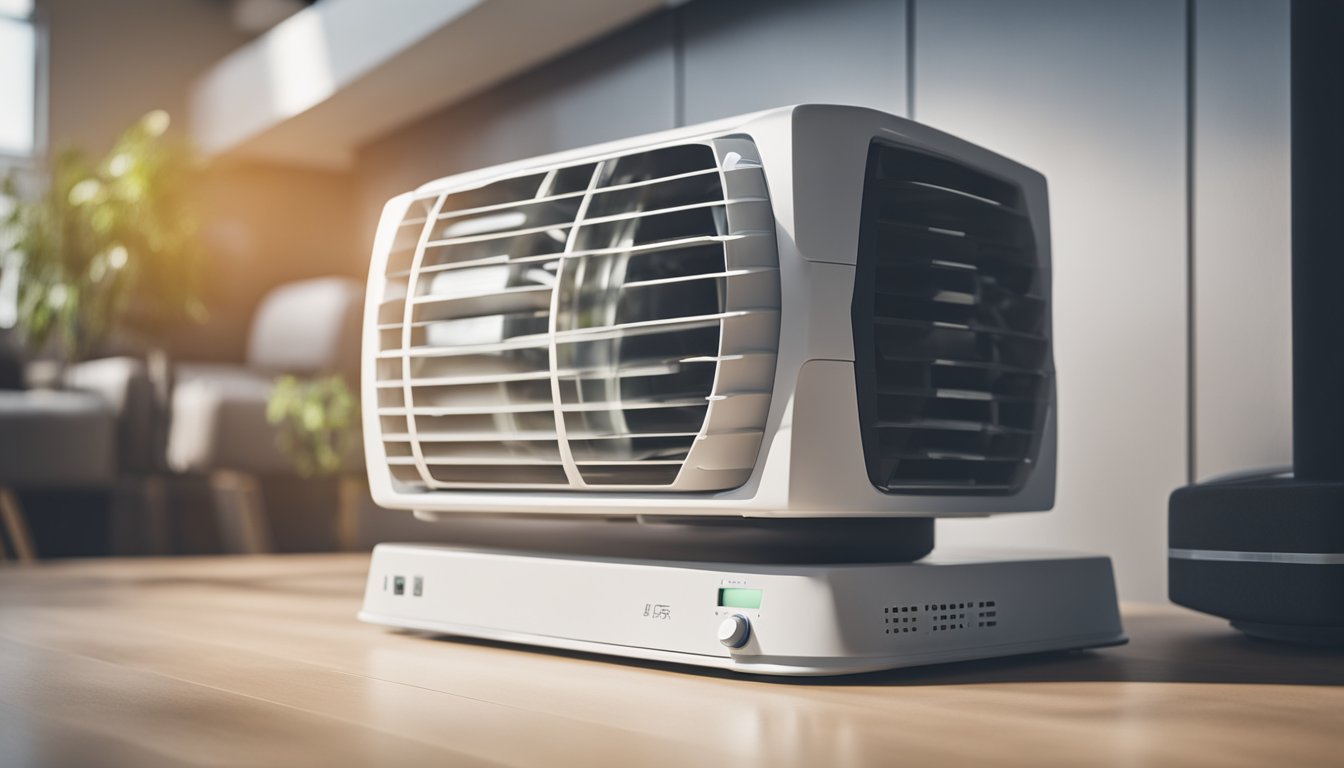 A modern, energy-efficient ventilation system installed in a UK home, with clear airflow and minimal energy consumption